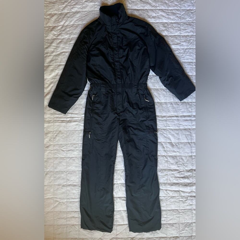 Vintage Fera Signatures Black Fair Isle Snowflake Embroidery Snow Jumpsuit - 12